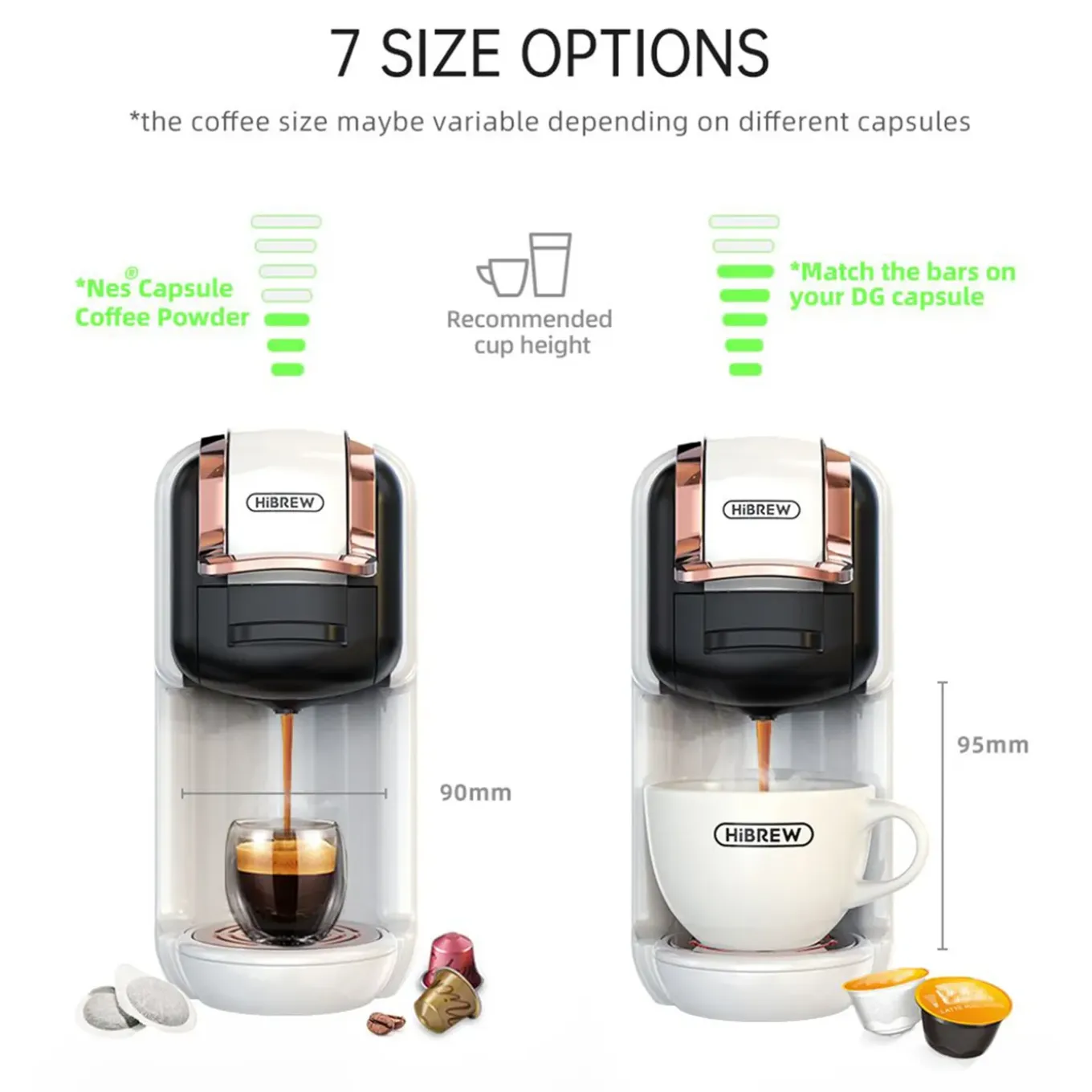 Hibrew - Koffiemachine - H2B - 5-in-1 Multicapsules 20 Bar Zwart