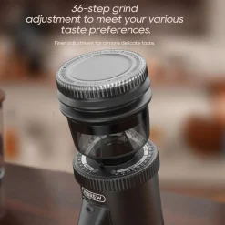 HiBREW - Koffiemolen - G5 - Conische Maalschijf 48mm 36 Instelbare Maalniveaus Zwart
