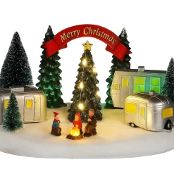 HI Kerstdecoratie Trailer Met Buitenscène - 26 X 18 X 15,5 Cm