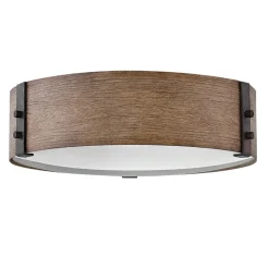 Hinkley Led Plafond Buitenlamp Sawyer - 3x E27 Max 40w - Sequoia Wood Effect With Rust Iron Accents