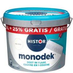 Histor Monodek Muurverf - Mat - RAL 9010 - 12,5L