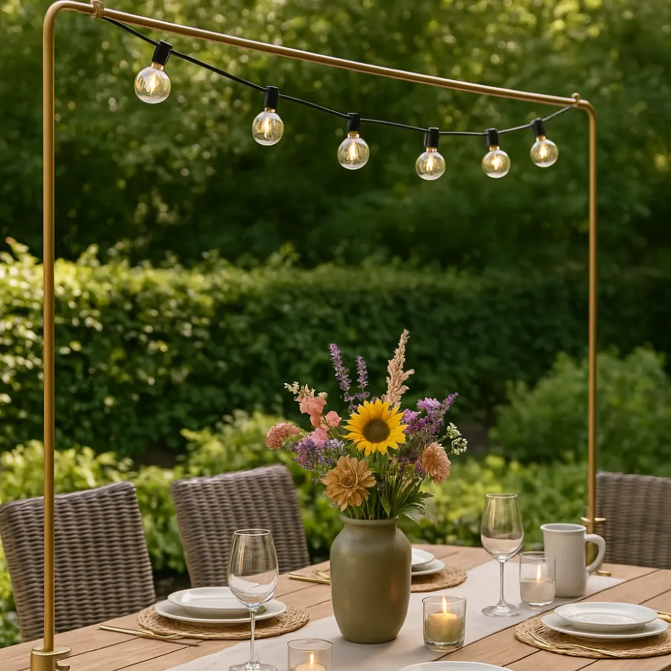 Hixa Decoratieframe Tafelklem Decoratie Goud Verstelbaar 135 Tot 250 Cm Metaal