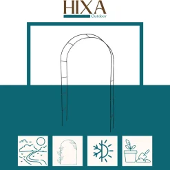 Hixa Rozenboog 240x140cm Klimboog Tuindecoratie Tuinafscheiding Klimplantgeleider Metalen Frame...