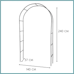Hixa Rozenboog 240x140cm Klimboog Tuindecoratie Tuinafscheiding Klimplantgeleider Metalen Frame...