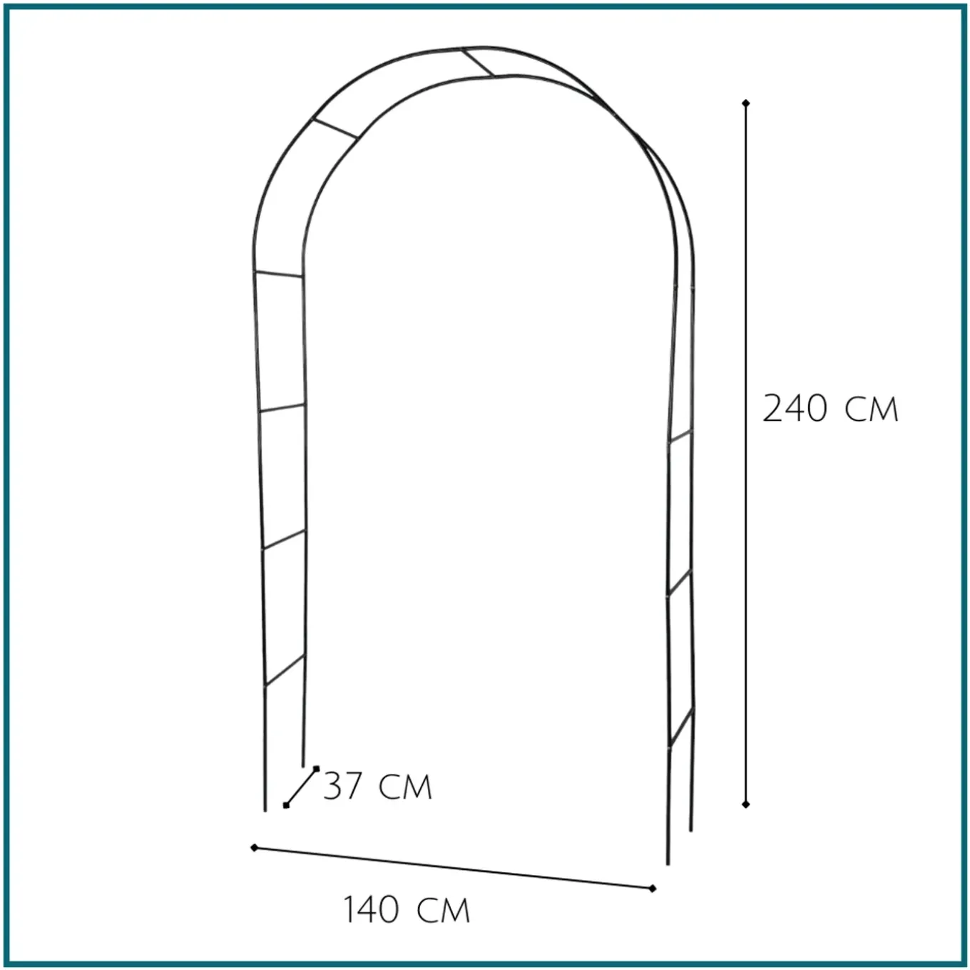 Hixa Rozenboog 240x140cm Klimboog Tuindecoratie Tuinafscheiding Klimplantgeleider Metalen Frame...