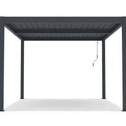 Habitat et Jardin H&j - Pergola Terrasoverkapping Zonwering 3 X 4 M Verstelbaar Aluminium Met Led Verlichting -windso