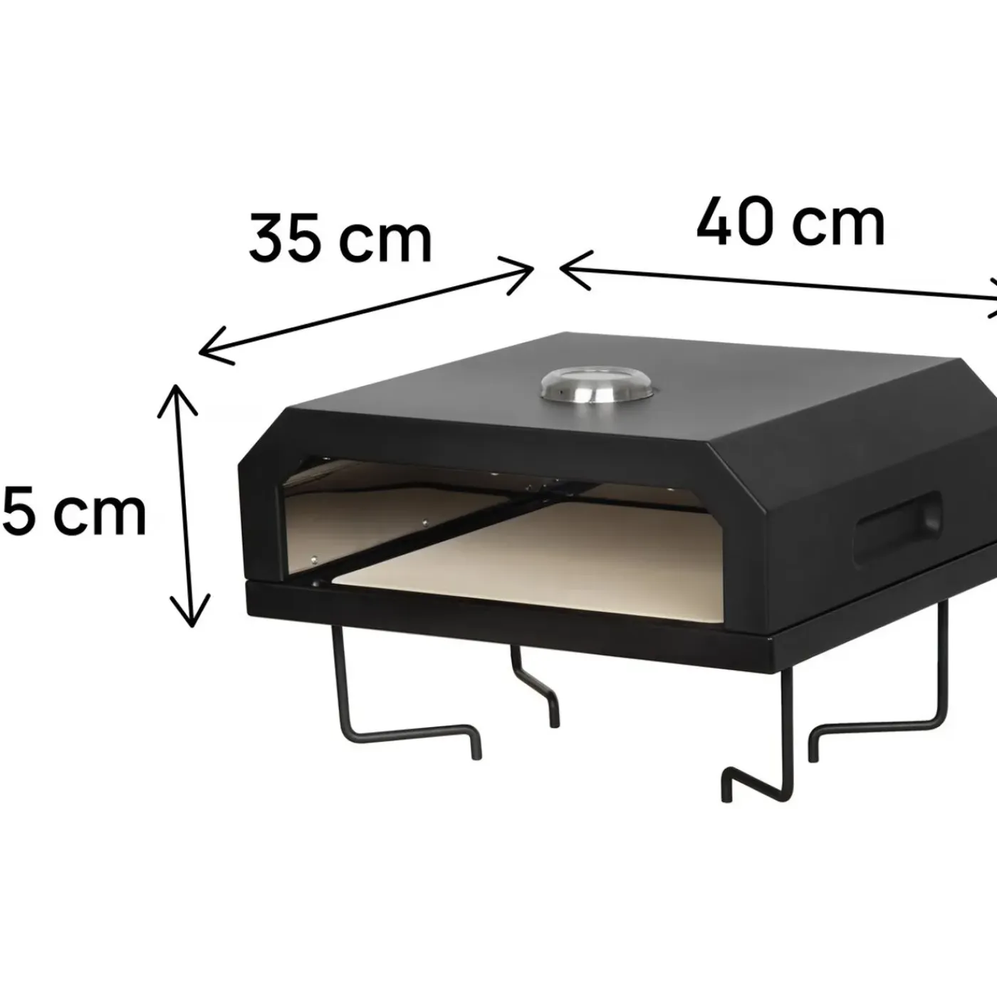 Habitat et Jardin H&j - Pizzello- Barbecue Pizzaoven - 40 X 35 X 28 Cm - Zwart