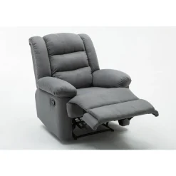 H&j - Relaxfauteuil Relaxstoel Verstelbaar -buckingham - 85 X 93 X 100 Cm - Grijs Lichtgrijs