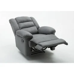 H&j - Relaxfauteuil Relaxstoel Verstelbaar -buckingham - 85 X 93 X 100 Cm - Grijs Lichtgrijs