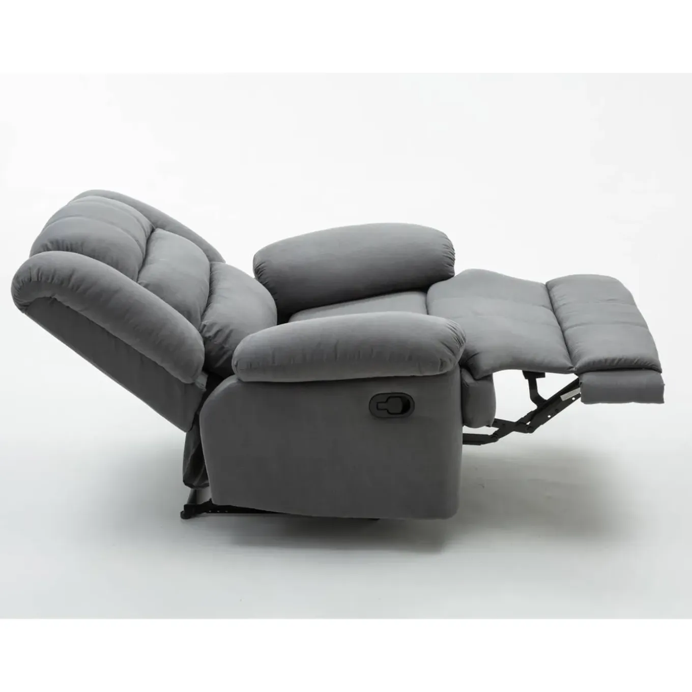 H&j - Relaxfauteuil Relaxstoel Verstelbaar -buckingham - 85 X 93 X 100 Cm - Grijs Lichtgrijs