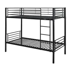 H&j - Stapelbed Twee Eenpersoonsbedden Metaal -adam- Inclusief Lattenbodem - 90 X 190 Cm - Metaal -