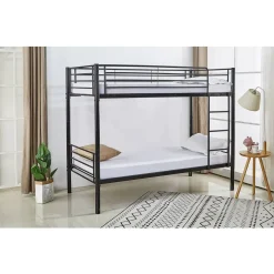 H&j - Stapelbed Twee Eenpersoonsbedden Metaal -adam- Inclusief Lattenbodem - 90 X 190 Cm - Metaal -