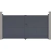 Habitat et Jardin H&j - Tuinpoort Dubbele Poort Aluminium -maurice - 349,5 X 180,9 Cm - Grijs