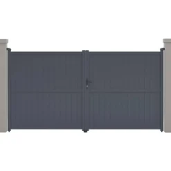 Habitat et Jardin H&j - Tuinpoort Dubbele Poort Aluminium -maurice - 349,5 X 180,9 Cm - Grijs