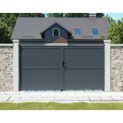 Habitat et Jardin H&j - Tuinpoort Dubbele Poort Aluminium -maurice - 349,5 X 180,9 Cm - Grijs