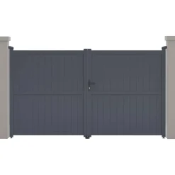 H&j - Tuinpoort Dubbele Poort Aluminium -maurice - 299,5 X 180,9 Cm - Grijs