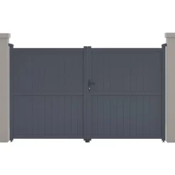 H&j - Tuinpoort Dubbele Poort Aluminium -maurice - 299,5 X 180,9 Cm - Grijs