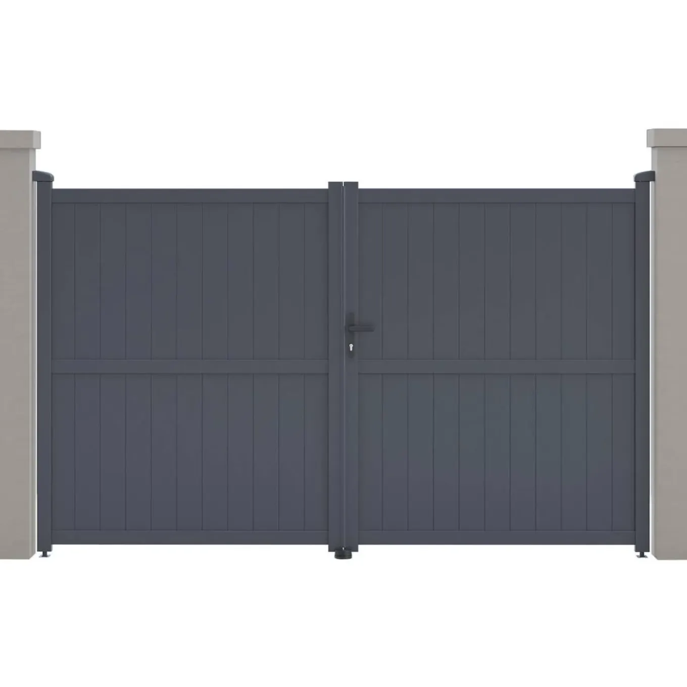 H&j - Tuinpoort Dubbele Poort Aluminium -maurice - 299,5 X 180,9 Cm - Grijs