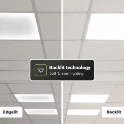 HOFTRONIC - Led Paneel - 60x60 Cm - 36w 4860lm - 4000k Neutraal Wit - Flikkervrij - Ugr19 - Ip20