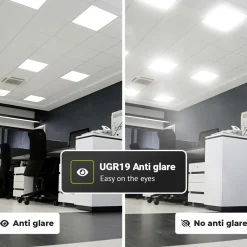 HOFTRONIC - Led Paneel - 60x60 Cm - 36w 4860lm - 4000k Neutraal Wit - Flikkervrij - Ugr19 - Ip20