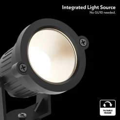 HOFTRONIC - Led Prikspot - 4,9w 425lm - Kantelbaar - 3000k Warmwit - Ip65 - Zwart