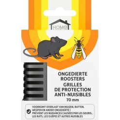 HOME DEFENSE Stootvoegrooster - Tegen Ratten en Muizen - 10 stuks - 70mm