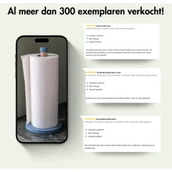 Home 3d - Keukenrolhouder Basic - Beukenhout - Blauw