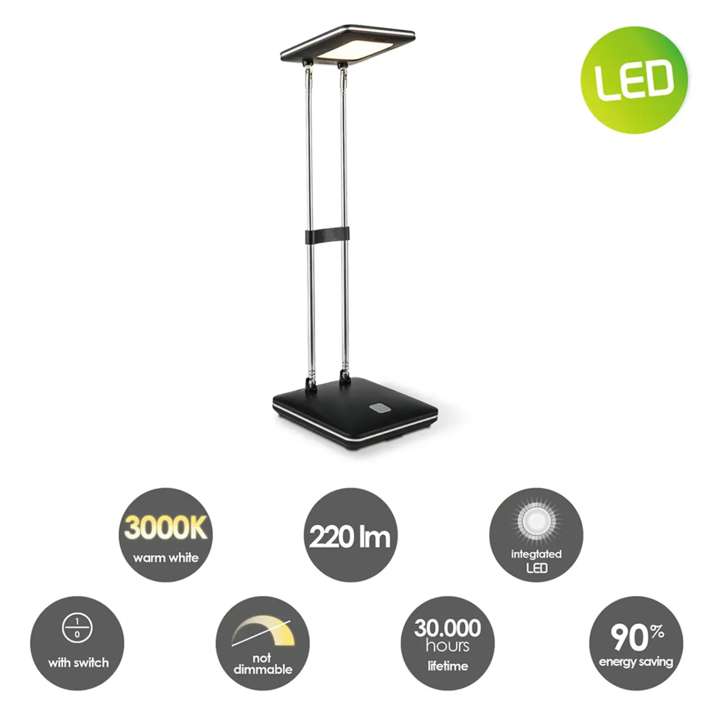 Home Sweet Home bureaulamp Check zwart 2,5W