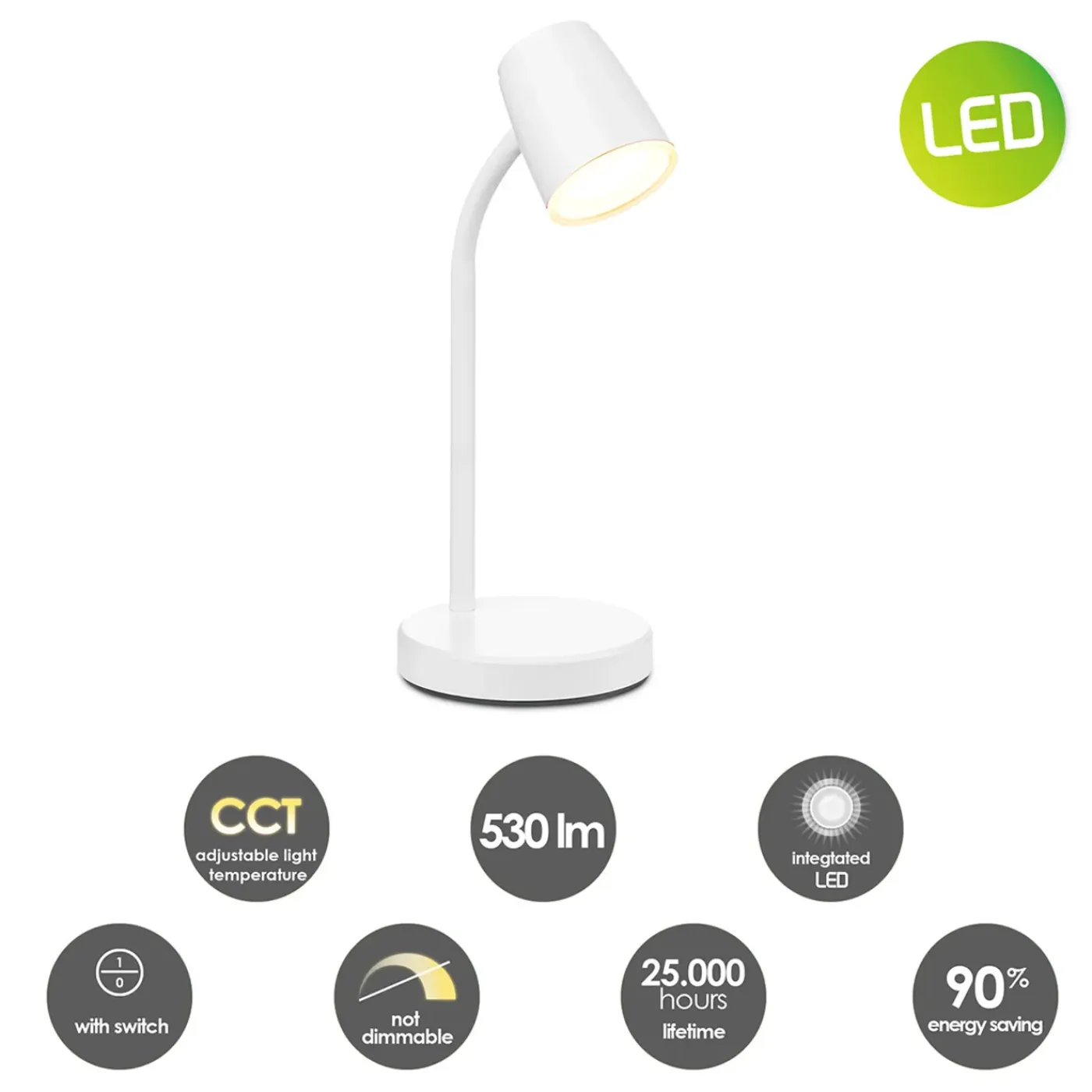 Home Sweet Home bureaulamp Elbo wit 4,5W