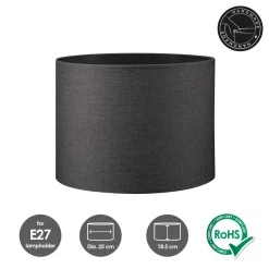 Home Sweet Home Lampenkap Canvas Antraciet - B:25xd:25xh:19cm