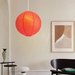 Home Sweet Home Lampenkap Lampion - Papier - Rood - D40cm - H40cm - E27
