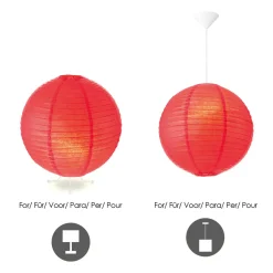 Home Sweet Home Lampenkap Lampion - Papier - Rood - D40cm - H40cm - E27