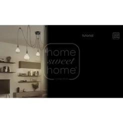 Home Sweet Home plafondkap mat staal ⌀12cm 5 lichts