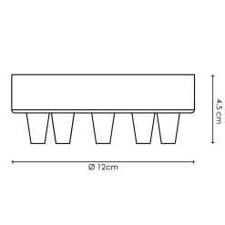 Home Sweet Home plafondkap mat staal ⌀12cm 5 lichts