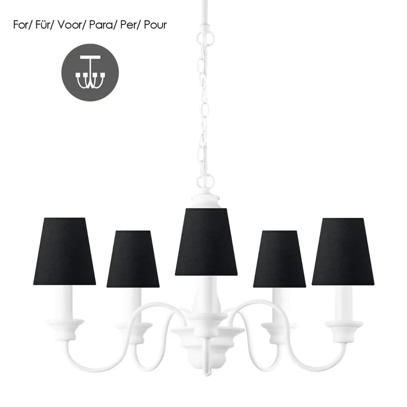 Home Sweet Home Stoffen Lampenkap Black - 11 X 7 X 11 Cm