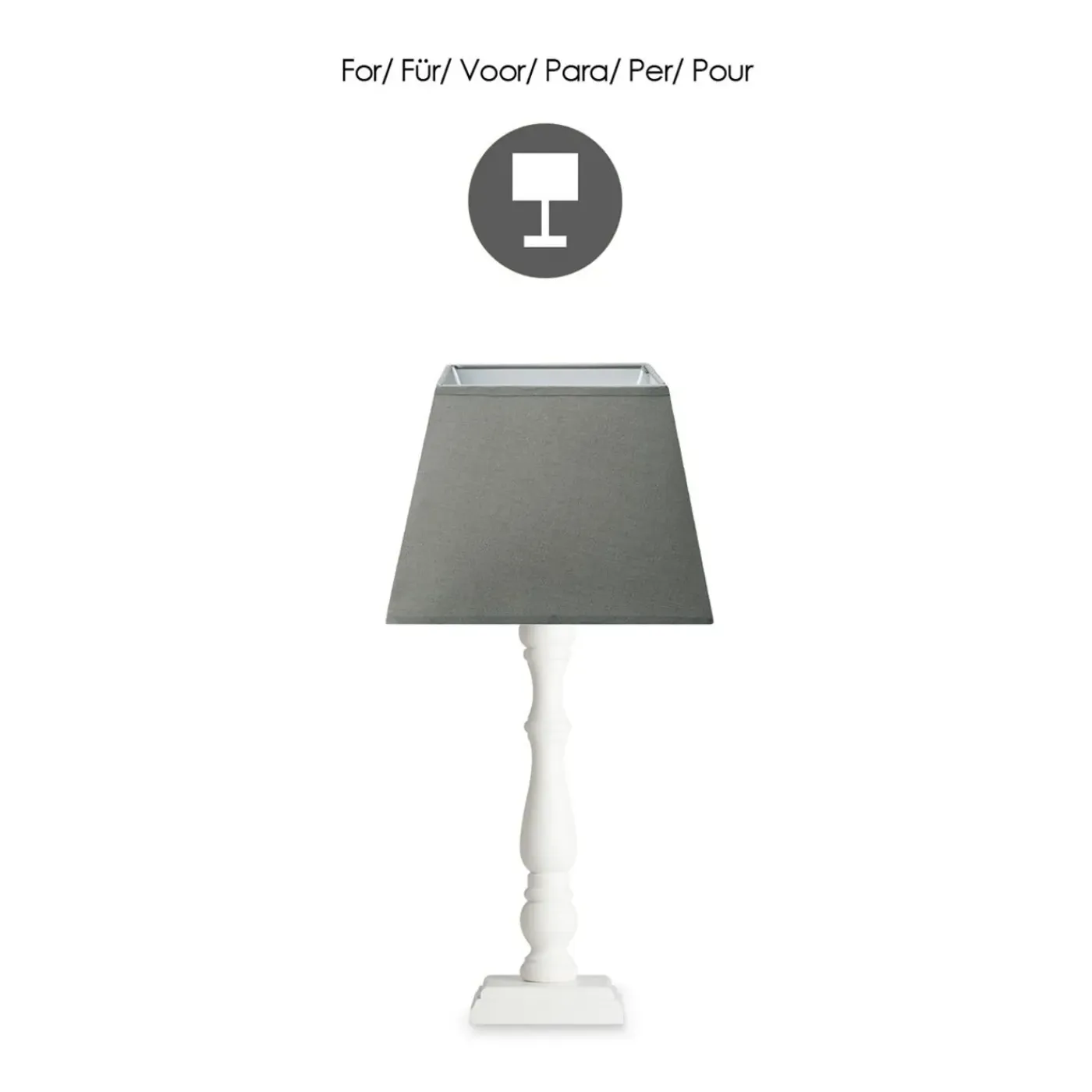 Home Sweet Home Stoffen Lampenkap Dark Grey - 20 X 20 X 14 Cm
