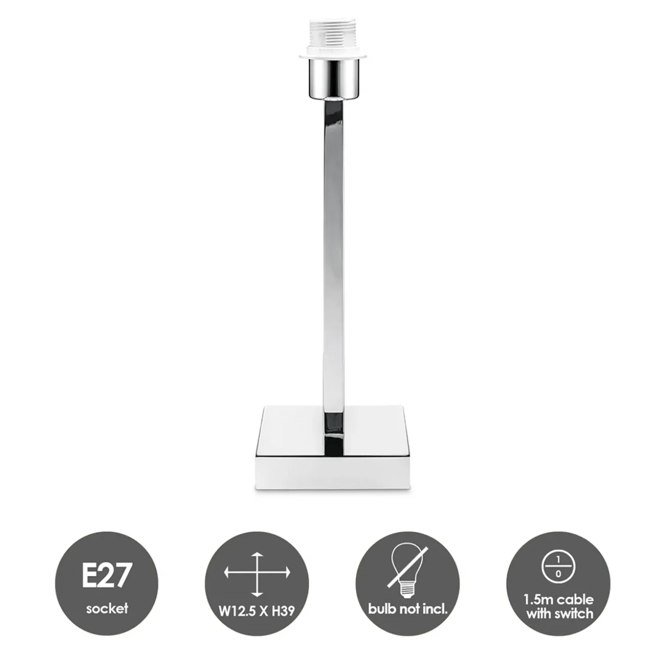 Home Sweet Home Tafellamp Voet Gomez 12.5/12.5/39cm - Chroom