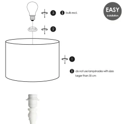 Home Sweet Home Tafellamp Voet Woodi 12/12/38cm - Wit