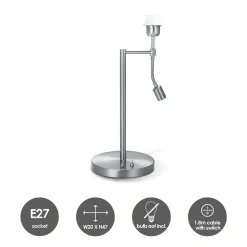 Home Sweet Home Tafellamp Voet Read 20/20/47cm - Geborsteld Staal