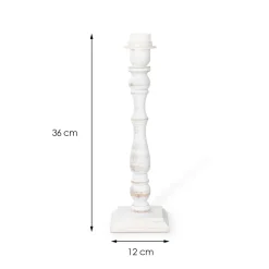 Home Sweet Home Tafellamp Voet Woodi 12/12/38cm - Wit