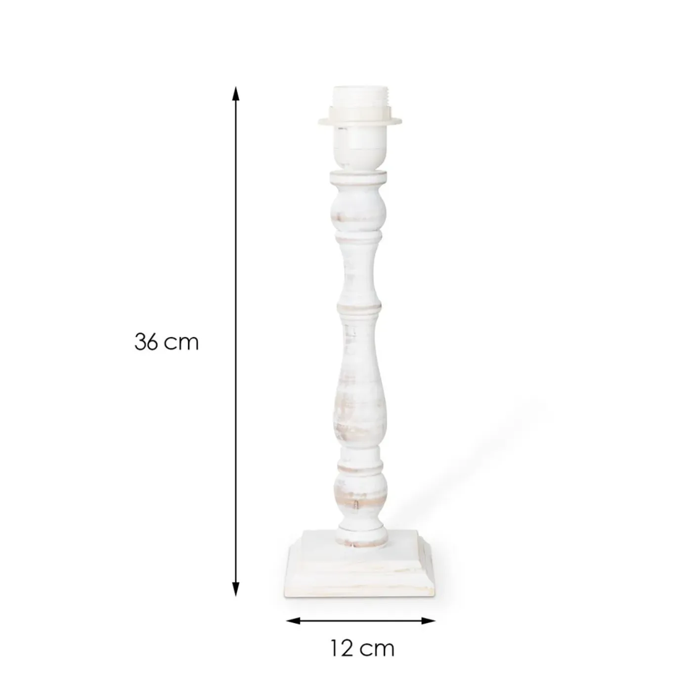 Home Sweet Home Tafellamp Voet Woodi 12/12/38cm - Wit