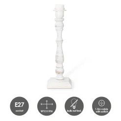 Home Sweet Home Tafellamp Voet Woodi 12/12/38cm - Wit