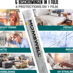 Homewell Raamfolie HR++ 90x300cm - Zonwerend & Isolerend - Statisch - Ruit
