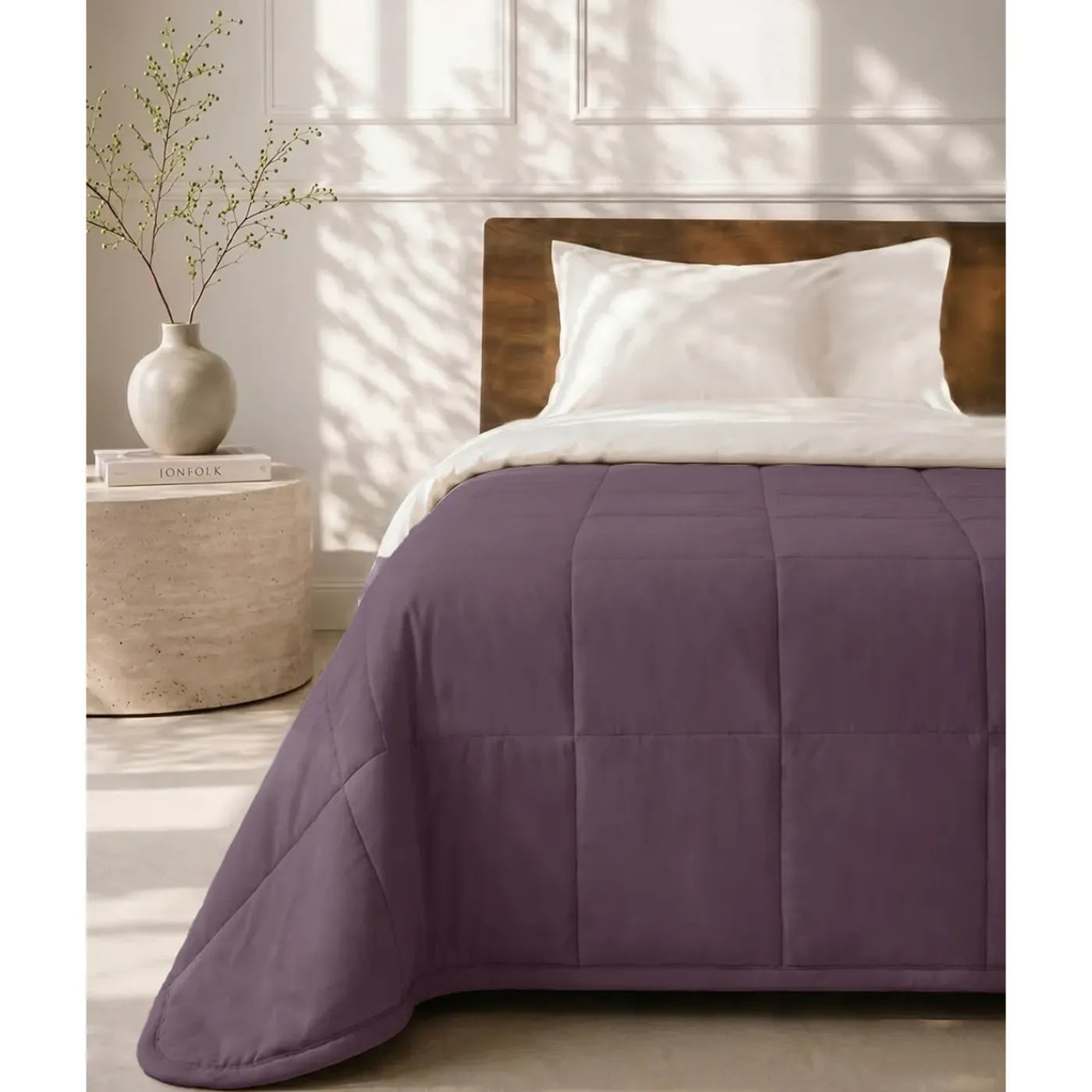 HOOMstyle Bedsprei - Wasbaar dekbed zonder overtrek - Zomer 100 g/m² - 180x220cm - Vijgenpaars