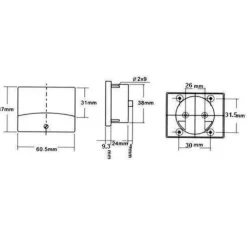 Hope Sun Analoge Paneelmeter Voor Dc Stroommetingen 5a Cc / 60 X 47mm