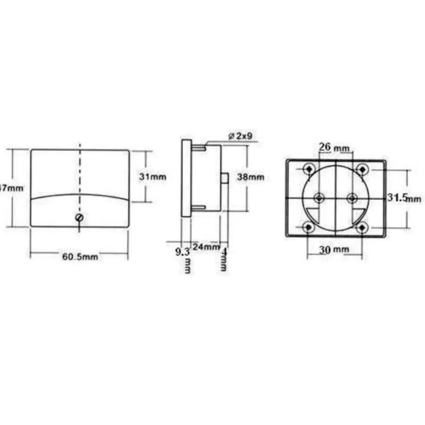Hope Sun Analoge Paneelmeter Voor Dc Stroommetingen 5a Cc / 60 X 47mm