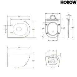 HOROW Hangtoilet - Bidetfunctie - Rimless - Softclose Zitting - Wit Keramiek