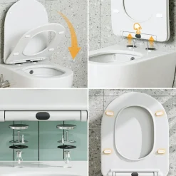 HOROW Hangtoilet - Bidetfunctie - Rimless - Softclose Zitting - Wit Keramiek