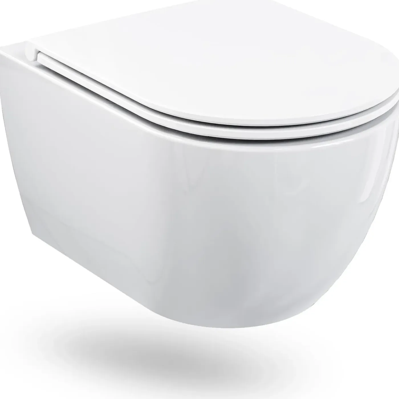 HOROW Hangtoilet - Softclose Toiletbril - Randloos Diepspoel - Glans Wit - Wc Pot - 36x53x36.5cm
