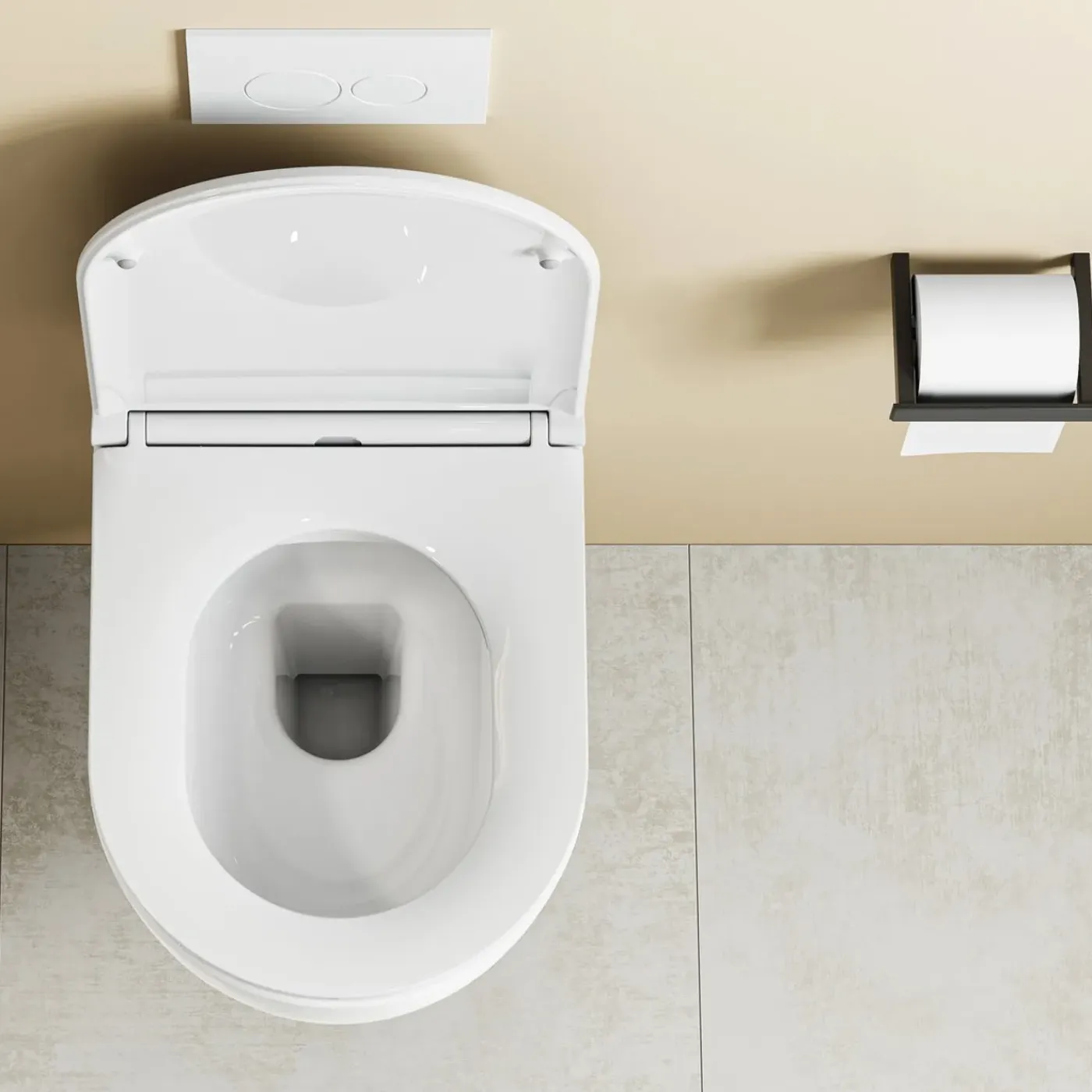 HOROW Hangtoilet - Softclose Toiletbril - Randloos Diepspoel - Glans Wit - Wc Pot - 36x53x36.5cm